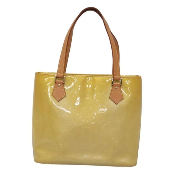 LOUIS VUITTON Monogram Vernis Houston Hand Bag Beige M91004 LV Auth ep8871 - Picture 3 of 16
